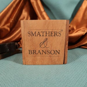ANTIQUE WOOD BOX, Square Antique wood box with lid, rustic Very old wood box, smathers and branson needlepoint belt box with felt lining