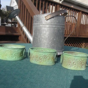 FAUX COPPER TRAY set, made in India,Made in India,oxidized copper like coloring,has label on Bottom made in India, copper green small trays