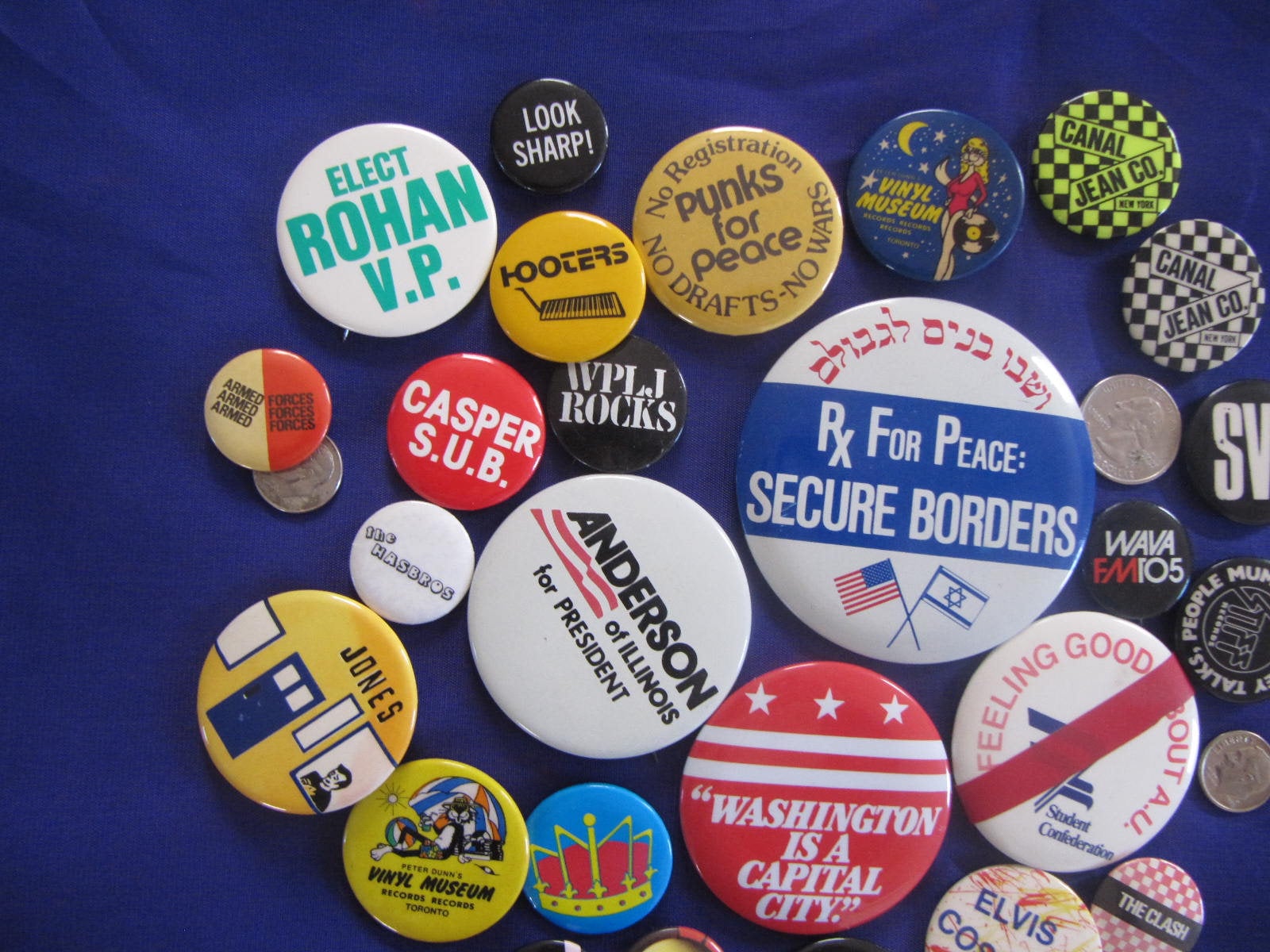 ANY PIN 6 Dollars,1980s Collection of Pin Badges, One Pin ANY PIN 6 Dollars,1980s Collection of Pin Badges, One Pin