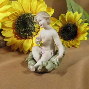 Small Vintage Figurine, Antique Porcelain Figurine, Old Small Boy Figurine, 1960s Porcelain Figurine, Housewarming Gift, Retro Statuette