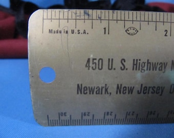 RETRO METAL RULER,1960 Ad promo for North Jersey Equipment company newark New Jersey Municipal Contracting and Industrial equipment