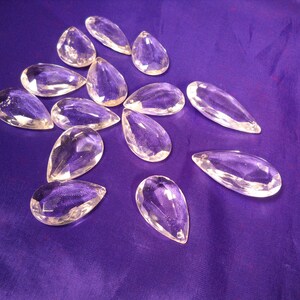 CHANDELIER TEARDROP CRYSTALS, Hanging Crystals, Prisms, 1950's Chandelier Crystals