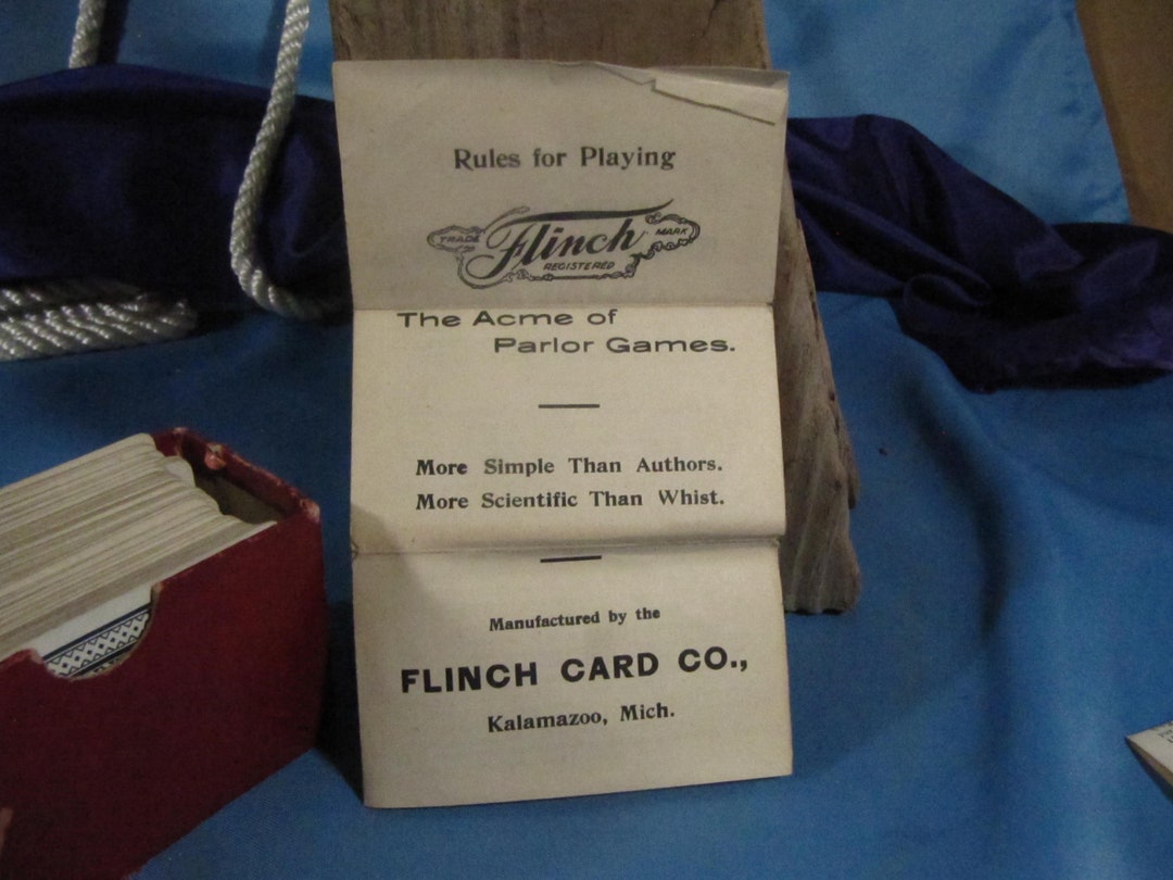 ANTIQUE GAME Flinch,card Game 150 Cards 1903 Parlor Game for Relaxation
