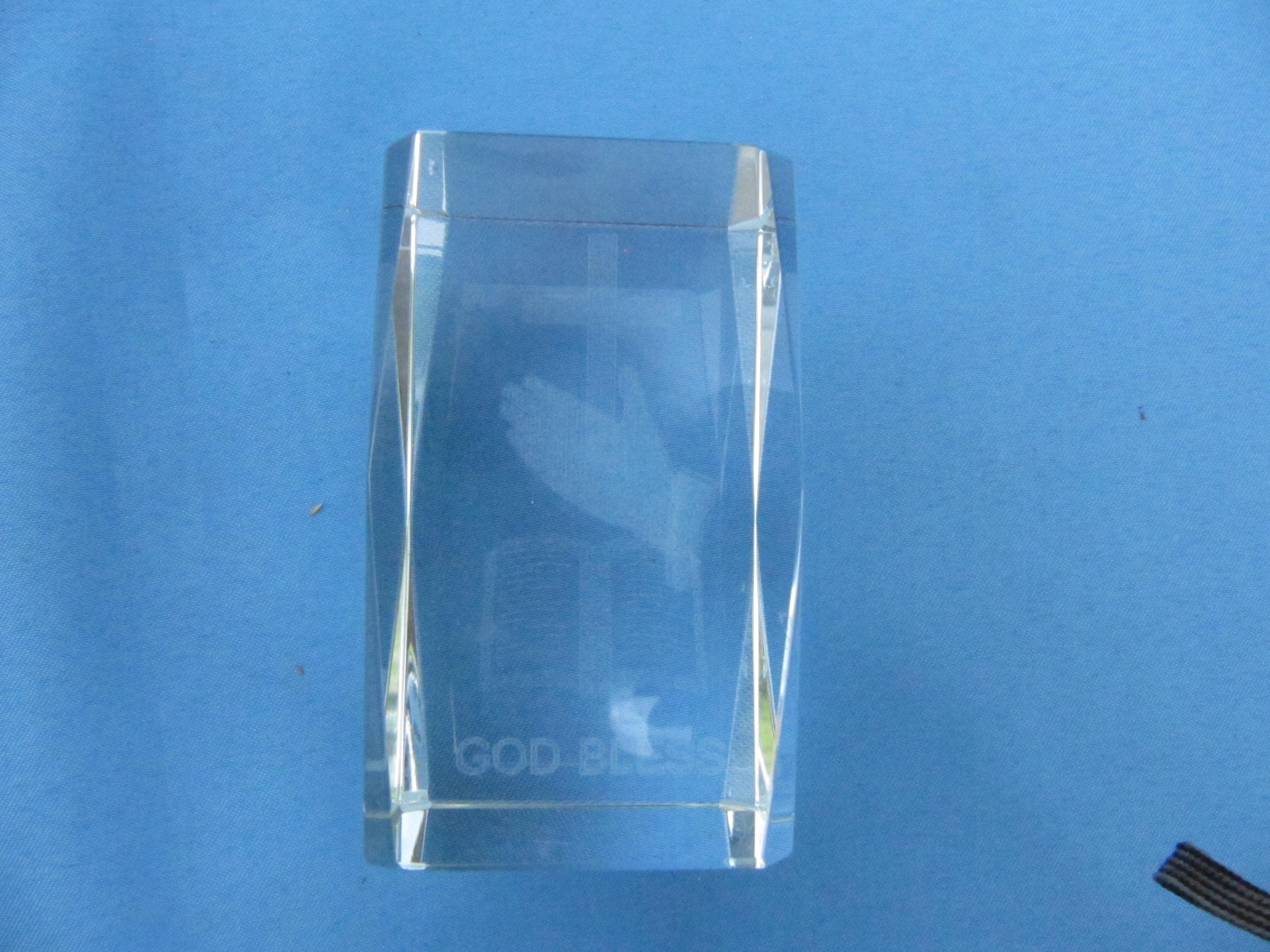 Glass Paperweights Scripture GOD BLESS GLASS Paperweight,praying Hands of Clear Solid Glass Paper ...
