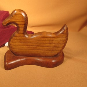 WOOD DUCK DESK Accessory, Handmade Pine Mallard Duck made of wood, Duck Figurine, Brown mallard Duck for desk, Miniature Figurine of duck