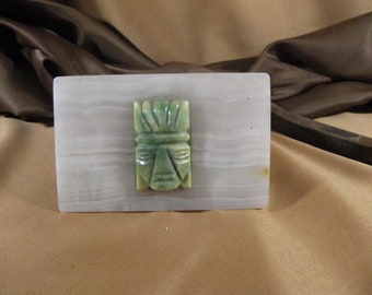 Azteekse Onyx Box, Kleine Mexicaanse Doos, Decoratieve Aandenken, Sieraden Box, Snuisterij Doos, Vintage Sieraden Box, Oude Onyx Doos, Zeldzame Mexicaanse Kunst