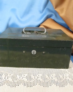 ASCO Metal Lock Box, Antique Combination Lock Box, Vintage Safe