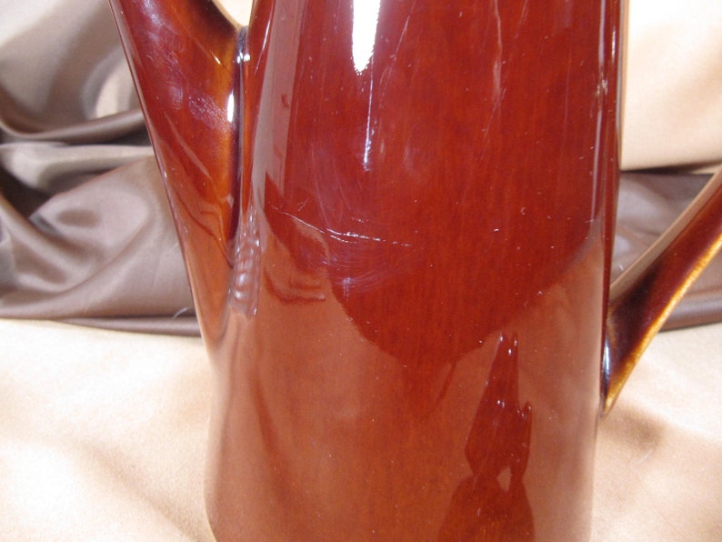 Authentic Mid-Century California Pottery Tea Pot coffee Brown Glaze Large coffee tea Pot with Handle USA CALIFORNIA COFFEE Pot