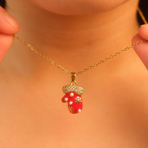Christmas Gloves Necklace, Dainty Christmas Necklace, Tiny Necklace, Winter Necklace, Gift for Christmas, Christmas Jewelry