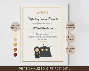 Personalisierte Umrah-Urkunde für Kinder: Islamischer Pilgermeilenstein (Digitaler Download)