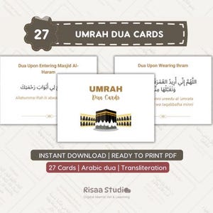 27 Umrah Duas Flashcards Lernen Dua Umrah Karten Printables Lernanleitung zur Herstellung von Umrah Bitten Umrah Lernkarten lernen