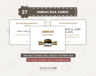 27 Umrah Duas Flashcards Lernen Dua Umrah Karten Printables Lernanleitung zur Herstellung von Umrah Bitten Umrah Lernkarten lernen