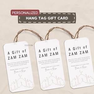Personalized Zam Zam Water Gift Card: Umrah & Hajj Mubarak (Digital Print)
