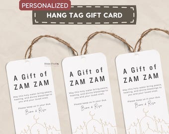 Personalisierte Zam Zam Wasser Geschenkkarte: Umrah & Hajj Mubarak (Digitaldruck)