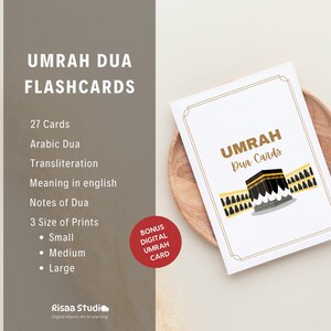 27 Flashcards de Umrah Duas Aprendizagem Cartões de Dua Umrah Imprimíveis Guia de preparação educacional para Umrah Súplica Flashcards de Umrah Aprendizagem
