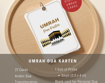 Sacred Umrah Blessings: 27 druckbare Dua Karten in Deutsch - Islamische Gebete für Pilger und Ramadan