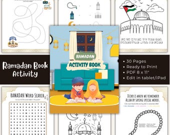 Libro de actividades de Ramadán 2026 para niños: Imprimibles de aprendizaje islámico (descarga digital)