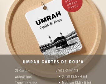 Cartes Doua Umrah Français | Umrah Dua Karten Französisch Printable | Islamischer Führer | "Hajj Umrah ""Invokation"" Karten Ramadan Geschenk."
