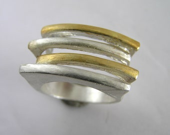 Sterling Silver Statement Ring. Modern Sterling Silver Ring. Contemporary Silver Ring.