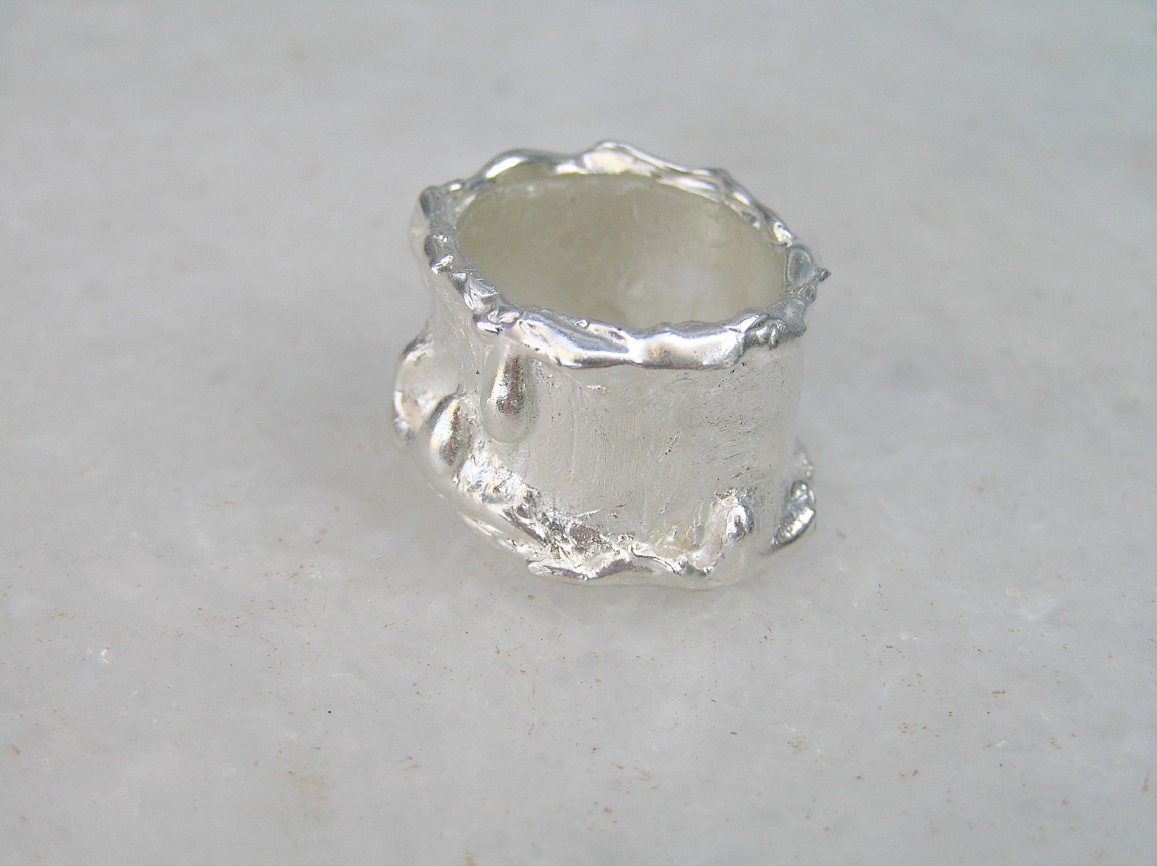 Melted Silver Ring - Etsy