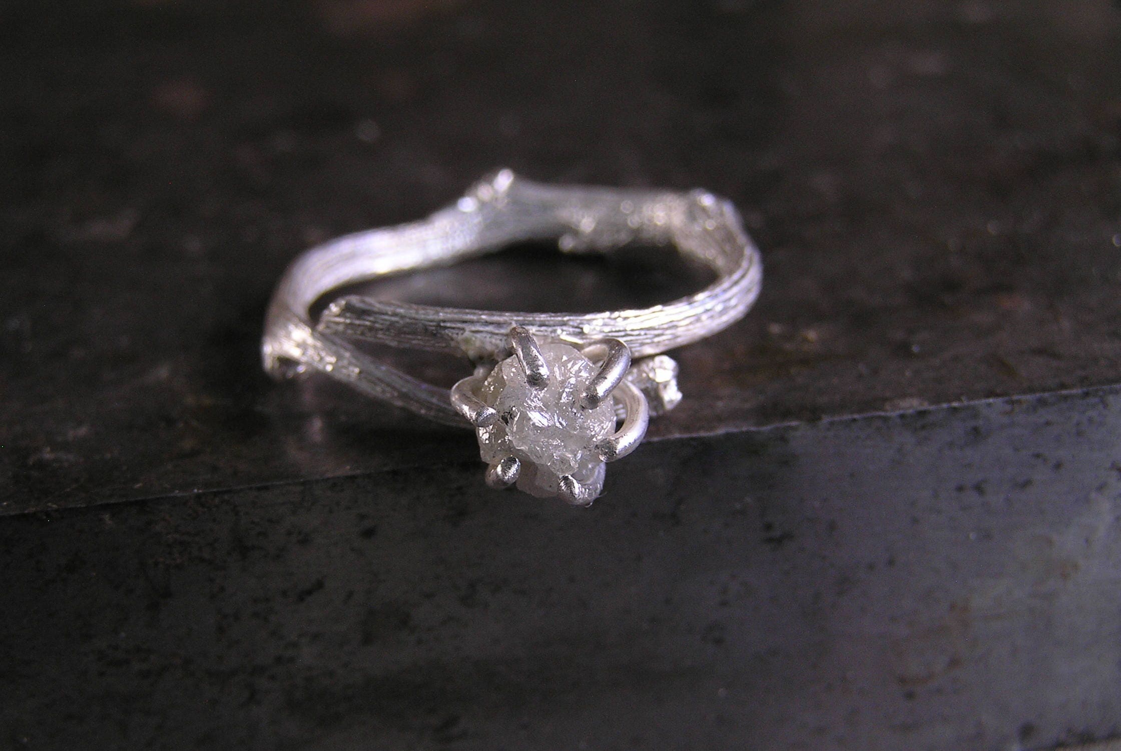0.50CT Natural Raw Diamond Rock Solitaire Engagement Bezel Ring | eBay