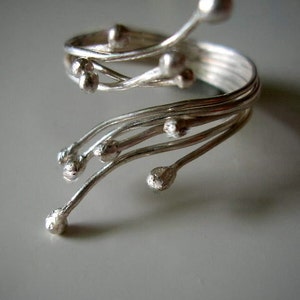 Sterling Silver Twig Ring Blossoming Branches Adjustable Ring. Made to order. image 2