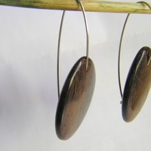 Cocobolo Rosewood Drop Sterling Silver Earrings. Handmade Natural Wood Earrings On Sterling Silver. image 4