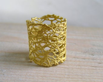 lace brass band ring - made to order