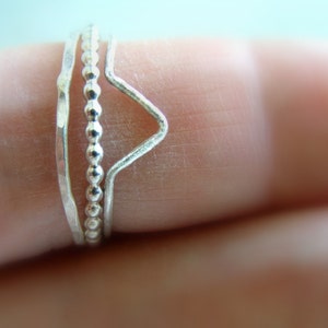 Set of Three Sterling Silver Skinny Stacking Rings. image 4