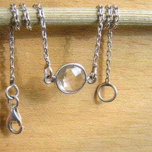 Crystal Clear Quartz Bracelet, Layering Bracelet, Dainty Bracelet, Sterling Silver Chain Bracelet, Elegant Bracelet, Tiny Bracelet