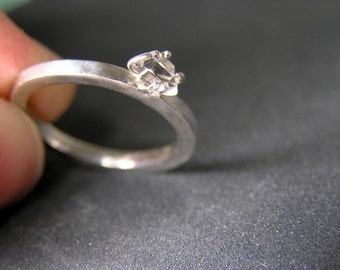 Herkimer diamond sterling silver ring. Healing crystal ring. Rough Herkimer Diamond Ring.