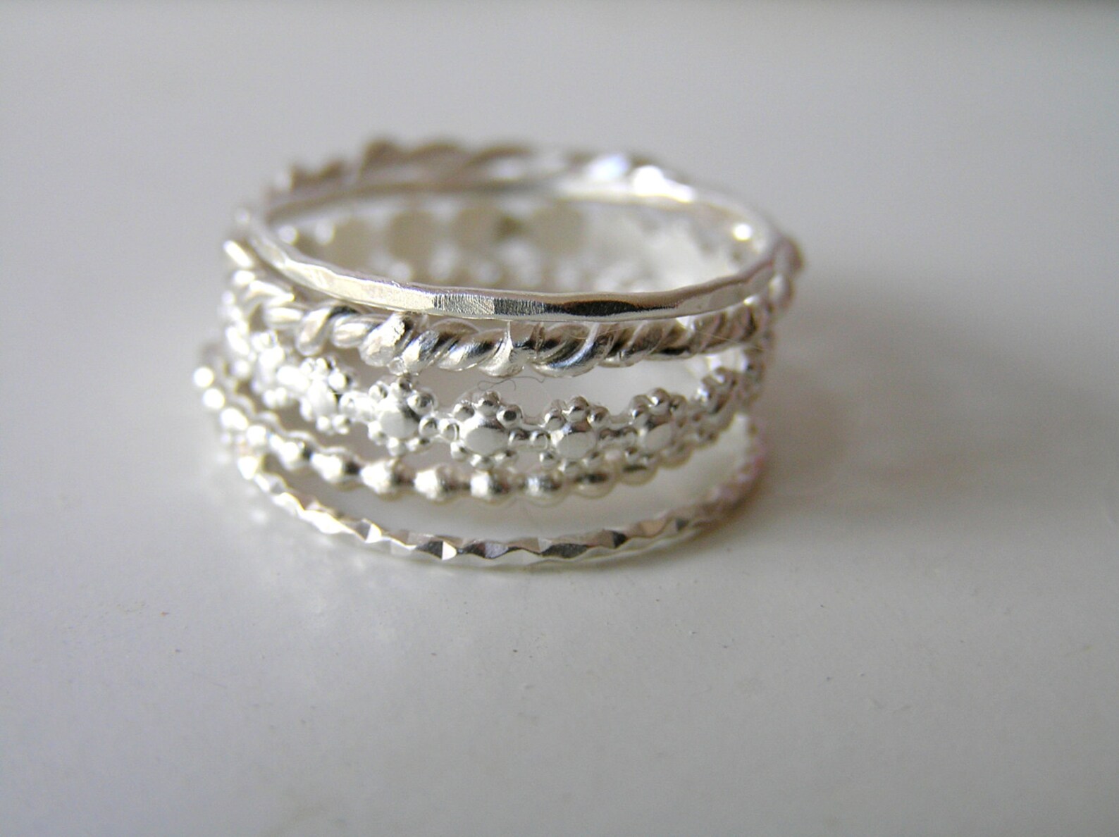 Stacking Rings Five. Set of 5 Sterling Silver Stacking Rings. Etsy