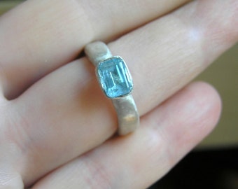Sky blue topaz sterling silver ring, Blue Gemstone Ring, Engagement ring, November Birthstone Ring,
