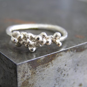 Sterling Silver Bubble Ring. Handmade silver bubble ring. Silver Dot Ring. Εngagement ring. Dainty Ring. Granulation Ring.
