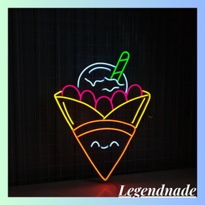 Crepe Neon Sign, Bakery Led Sign, Cake Crepe Store Led Light, Fast Food Neon Light, Kitchen Wall Art, Cake Crepe Neon Light, Desserts Decor