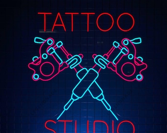 Tattoo Studio Neon Sign, Tattoo Open Logo Led Sign, Ink Studio Led Light, Tattoo Neon Light, Tattoo Wall Art, Shop Home Wall Decor