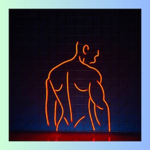 Sexy Man Neon Sign, Sexy Body Led Sign, LGBT Sexy Man Led Light, 6 Packs Man Neon Light, Room Wall Art Light, Gym Home Wall Decor