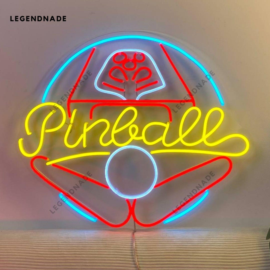 Pinball Game Neon Sign, Arcade Pinball Led Sign, Arcade Game Led Light ...