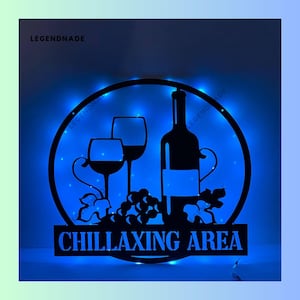 Personalized Wine Bar Metal Sign, Wine Bottle And Glasses Metal Light, Wine Grapes Led Light, Wine Wall Art Light, Bar Pub Home Wall Decor
