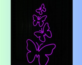 Butterfly Neon Sign, Butterflies Led Sign, Butterfly Led Light, Animal Neon Light, Custom Butterfly Room Wall Art, Butterfly Home Wall Decor