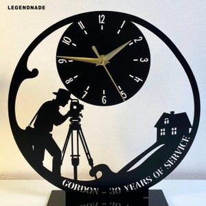 Custom Land Surveyor Metal Tabletop Clock, Personalized Surveyor Clock For Desk, Office Decor, Land Surveying Desk Office Clock