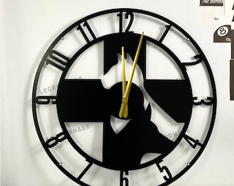 Veterinary Clinic Metal Wall Clock, Personalized Animal Wall Clock for Animal Health Care Center Decor, Gift for Veterinarians and Vet Teams