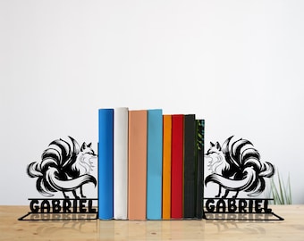 Aangepaste boekensteunen Fox, boekensteunen Fox Gifts, boekensteun Fox Art Metal, metalen boekenstandaard Fox Art, gepersonaliseerde boekensteun Fox Tail, Decor cadeau boekenplank voor boekenliefhebbers