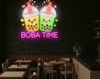 Boba Tea Neon Sign, Milk Tea Neon Light, Custom Neon Sign, Dessert Shop Decor, Gift For Milk Tea Lover, Bubble Tea Shop Decor