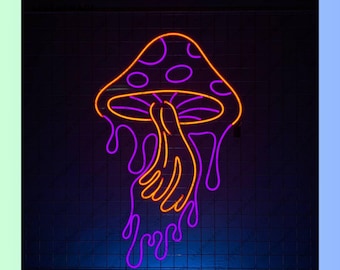 Mushroom Dripping Neon Sign Mushroom Led Sign, Colorful Mushroom Led Light, Mushroom Neon Light, Mushroom Wall Art, Mushroom Home Wall Decor
