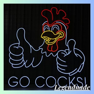 Rooster Giving A Thumbs Up Neon Sign, Chicken Led Sign, Hen Led Light, Restaurant Neon Light, Food Store Wall Light Decor, Home Wall Decor