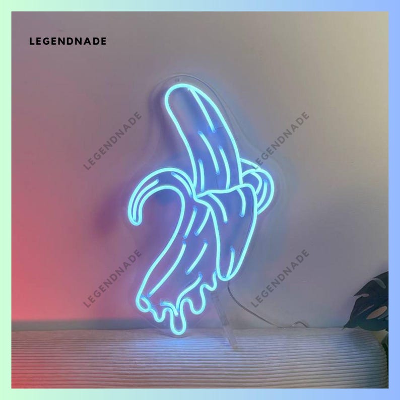 WIOSOUL Banana Neon Sign Light – 11.4 X 7.9 Inch LED Table Lamp, USB Or Battery Powered, Fun Fruit Art Decor For Bedroom, Man Cave, Bar, And Party