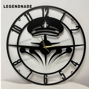 Pilot Meal Wall Clock, Personalized Modern Pilot Wall Art Clock for Flight Office, Cabin Crew, Hangar Decor, Gift For Pilot