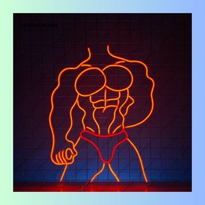 Sexy Man Neon Sign, Sexy Body Led Sign, LGBT Sexy Man Led Light, 6 Packs Man Neon Light, Room Wall Art Light, Gym Home Wall Decor