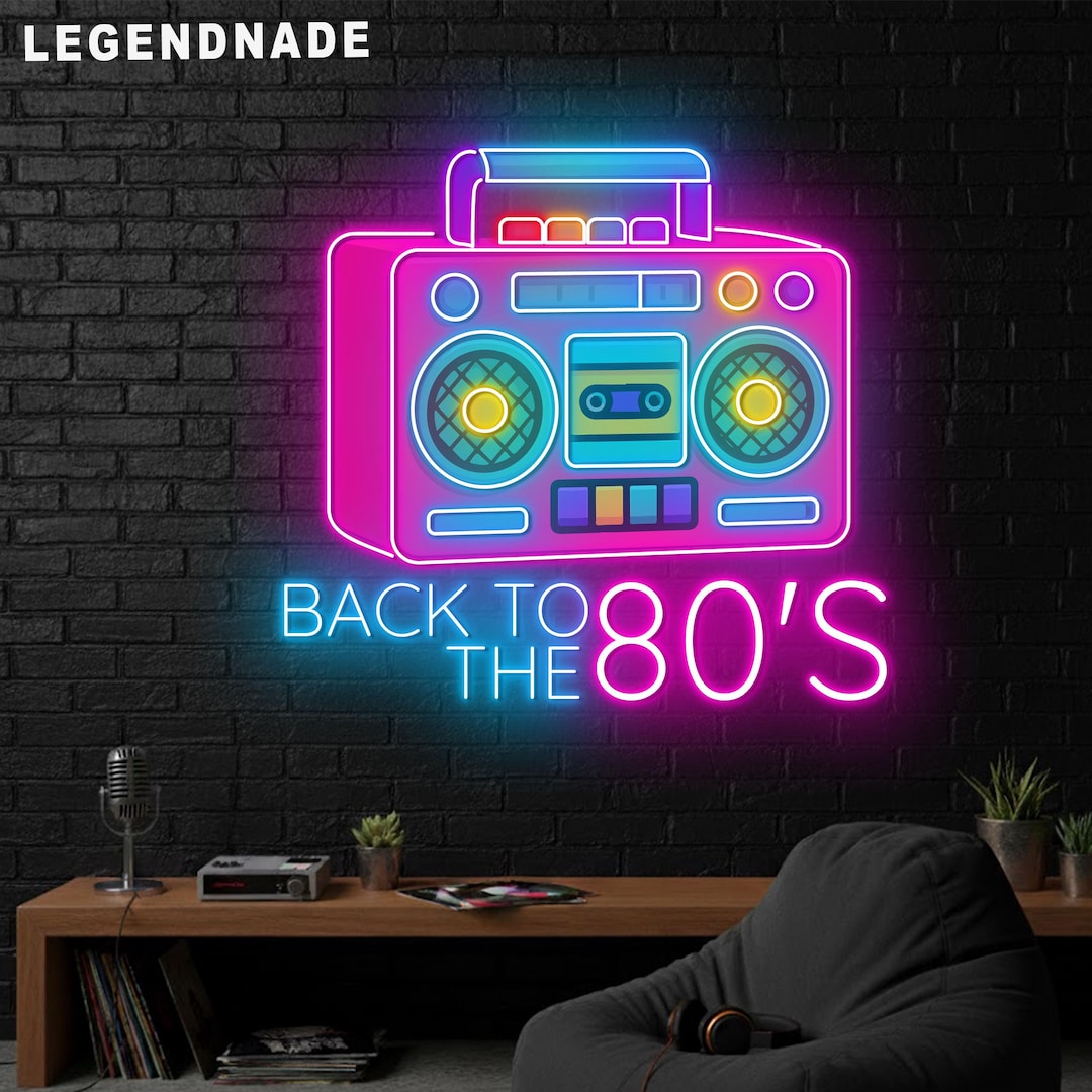80's Neon Sign for Home Wall Decor, Retro Music Neon Light, Custom Neon ...